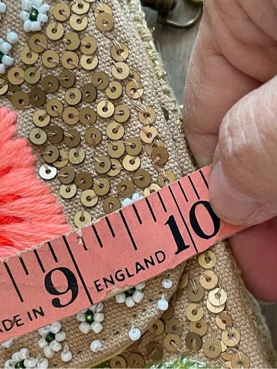 America & Beyond Floral Sequin Crossbody Bag in Coral and Gold - Picture 7 of 13